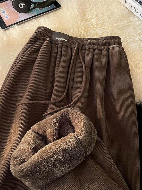 Corduroy Pant Warm - 아메리칸 스타일 양털 안감 두꺼운 양