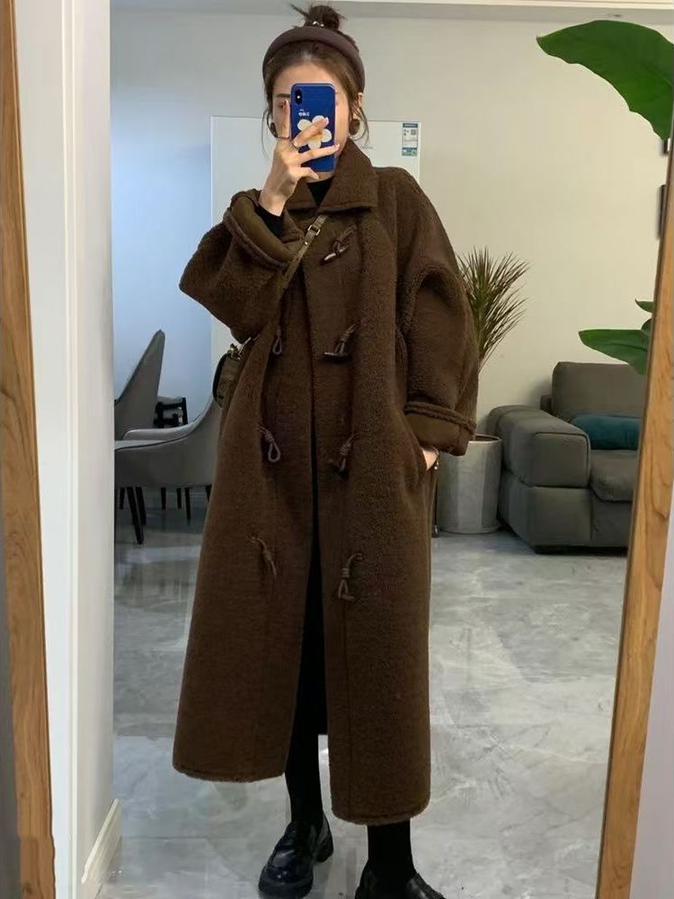 Wool Coat Peacoat - 여성용 양털 롱 두꺼운 겨울 코트
