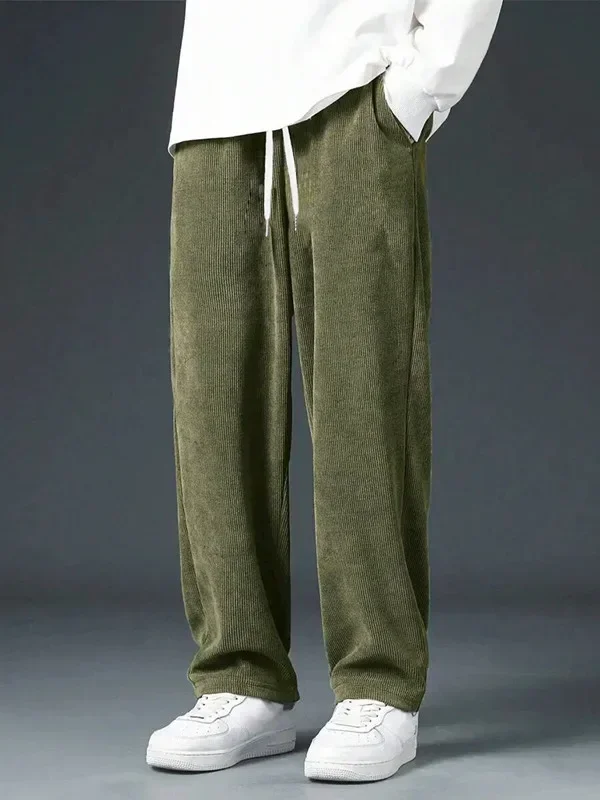 Corduroy Pant Warm - 새로운 남성용 가을용 일자형 바지 -