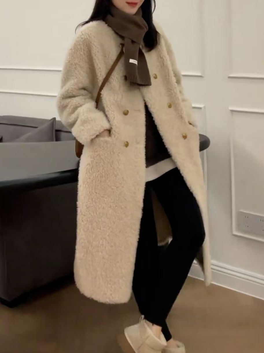 플러스 사이즈 중간 길이 양털 자켓 두꺼운 블랙 루즈핏 - Wool Coat Peacoat 리뷰 및 가격