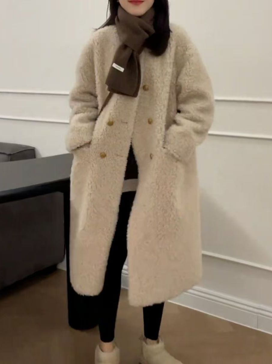 플러스 사이즈 중간 길이 양털 자켓 두꺼운 블랙 루즈핏 - Wool Coat Peacoat 리뷰 및 가격