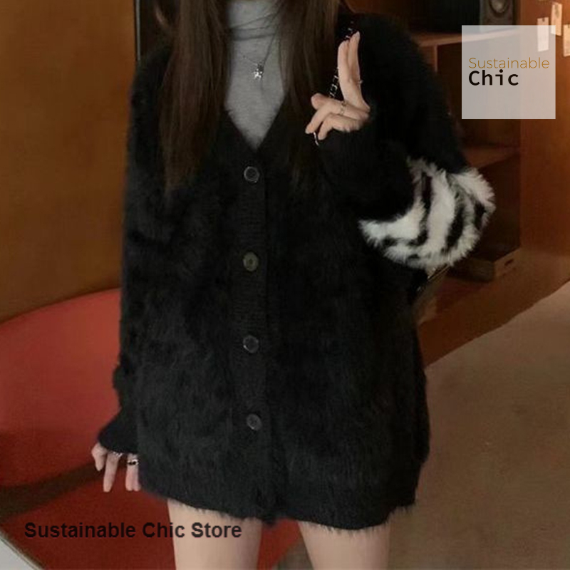 한국 스타일 블랙 신상 밍크 캐시미어 가디건 롱 스웨터 - Wool Coat Peacoat 리뷰 및 가격