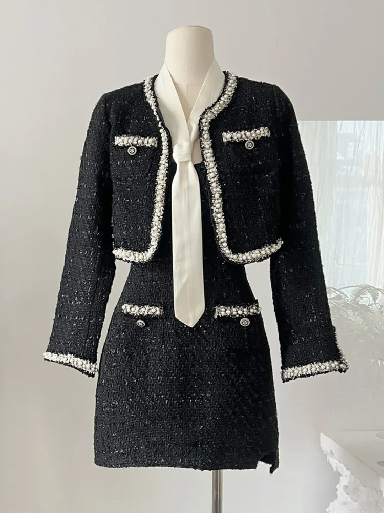 여성 숏 재킷 코트 + 드레스 세트 Y2K 스트릿웨어  - Wool Coat Peacoat 리뷰 및 가격